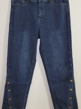 Slim-Station by Multiples Dark Wash Denim Capri Jeans Size 10